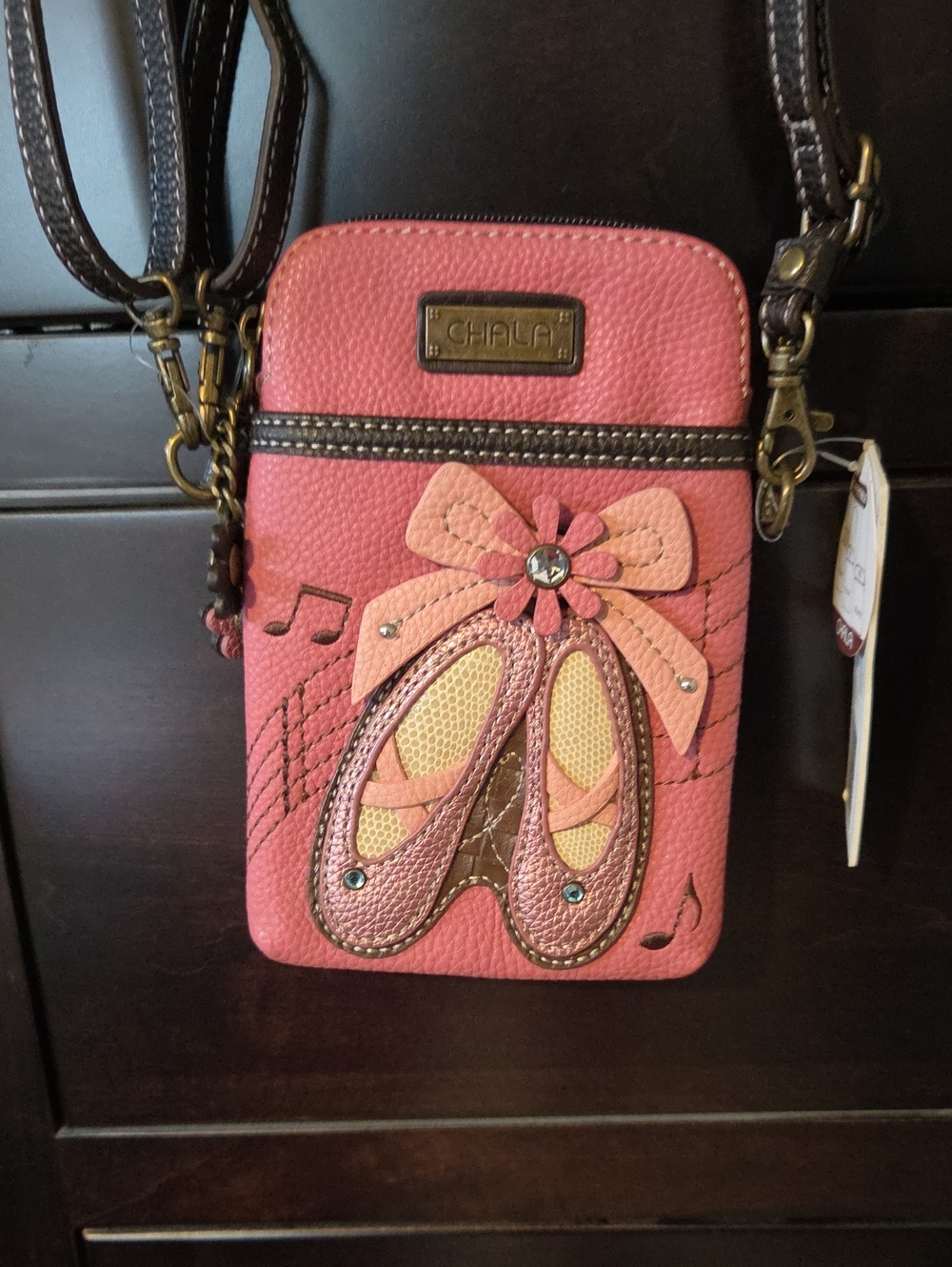 Chala Pink Ballet Slippers Cellphone Crossbody Bag - Convertible - NWT